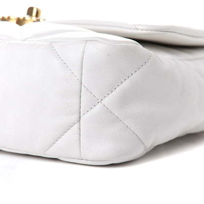 Chanel Lambskin Quilted Medium Chanel 19 Flap White 10 of 10