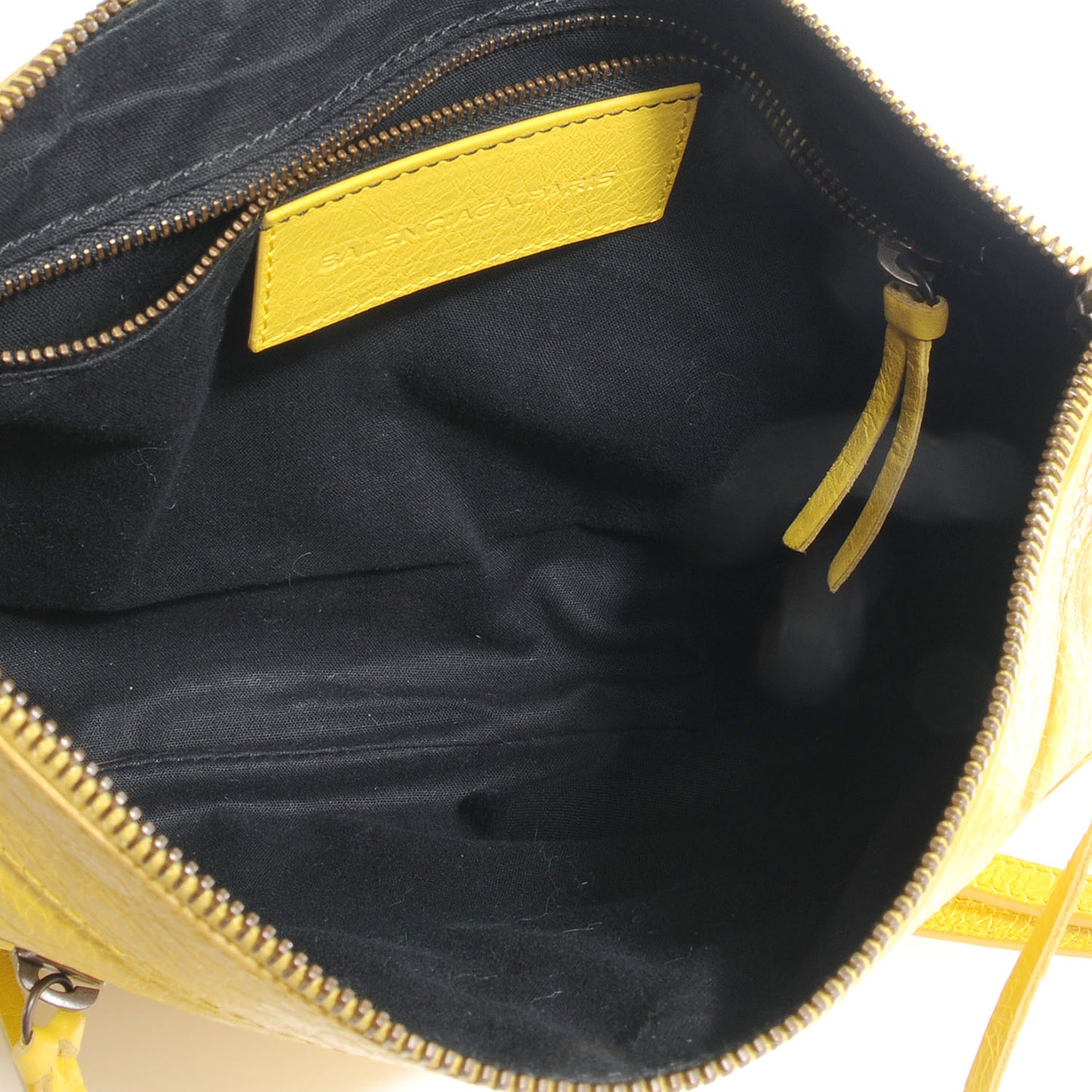 Agneau Handle Flat Clutch Curry