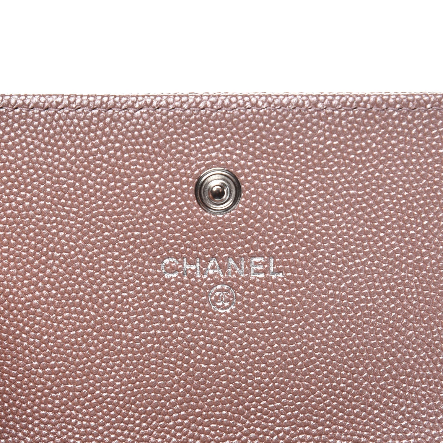 Chanel Metallic Caviar Chevron Quilted Vintage Mademoiselle Card Holder Pink 6 of 9