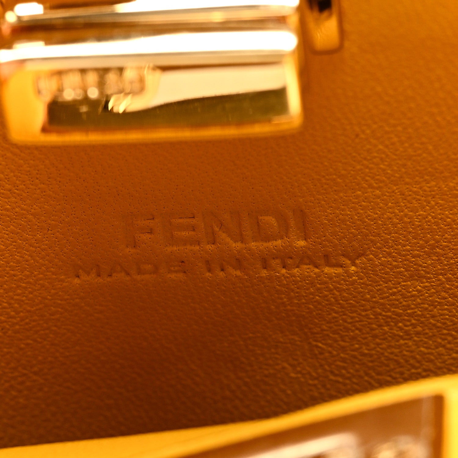 Fendi Shiny Nappa Nano Peekaboo Maxi Handle Satchel Mimosa 7 of 9