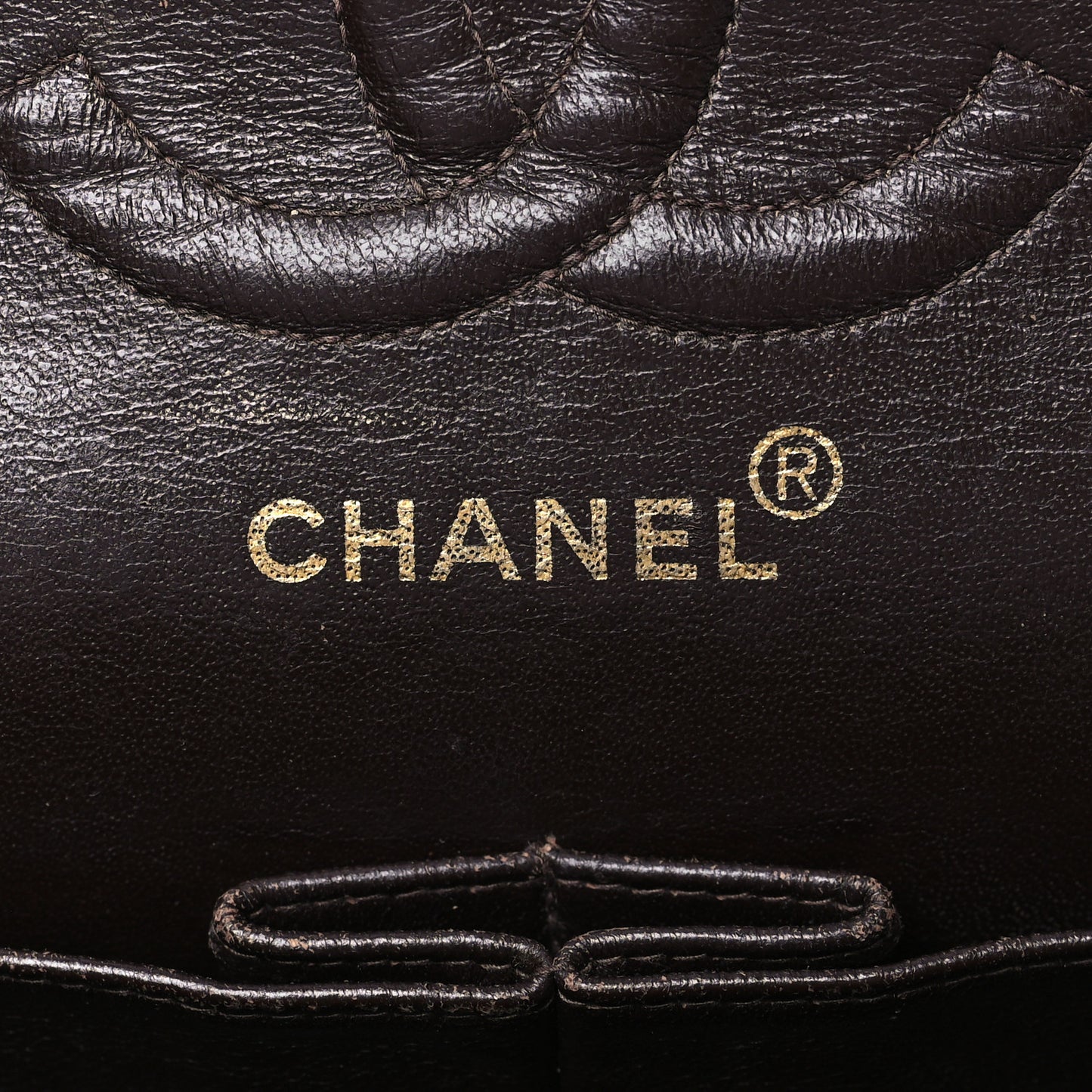 Lambskin Quilted Medium Double Flap Dark Brown