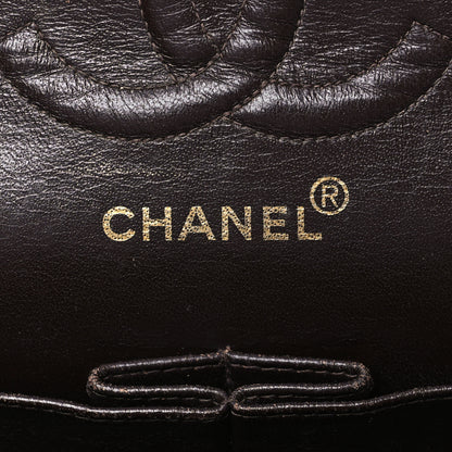Chanel Lambskin Quilted Medium Double Flap Dark Brown 6 of 12