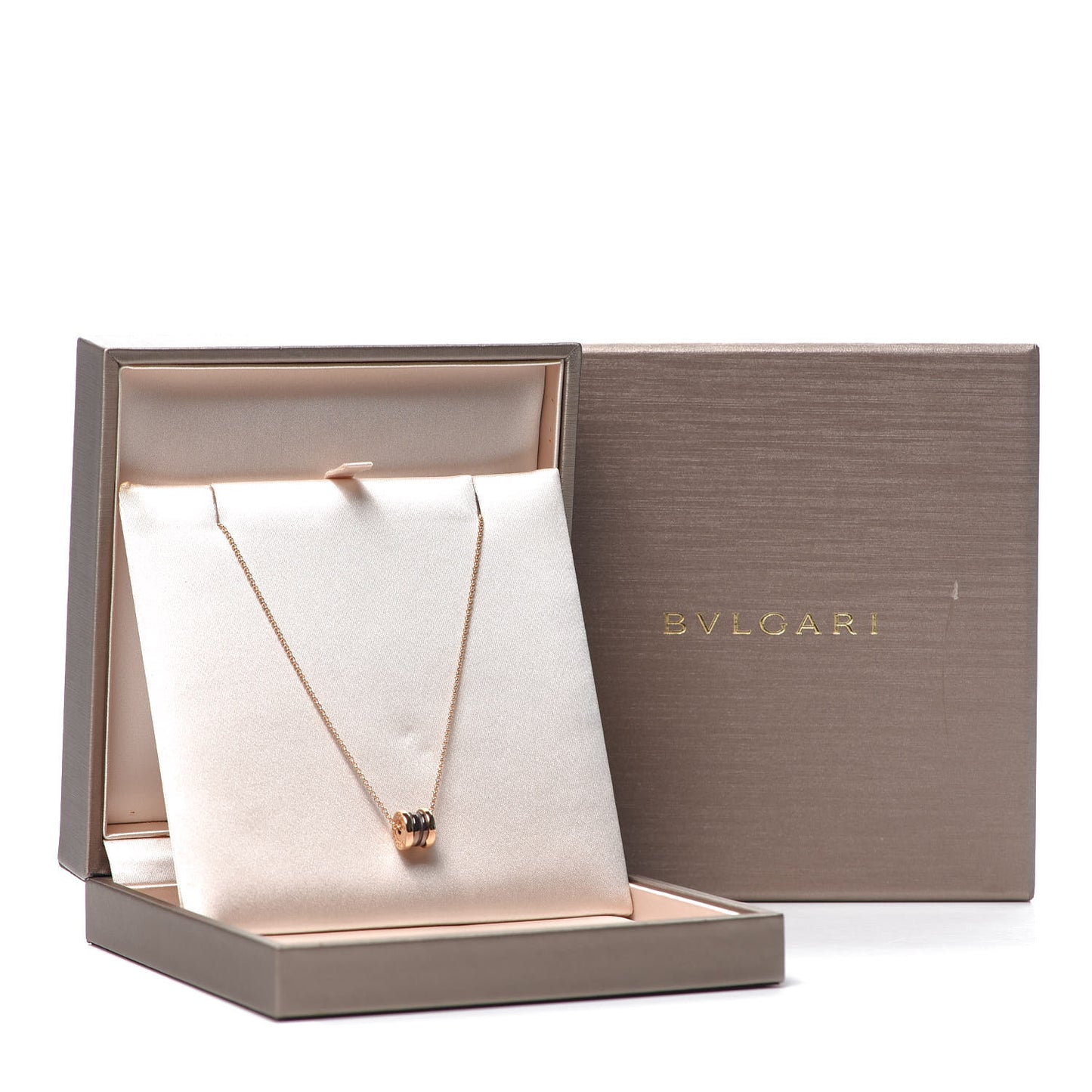 18K Rose Gold Cermet Small B.Zero1 Pendant Necklace
