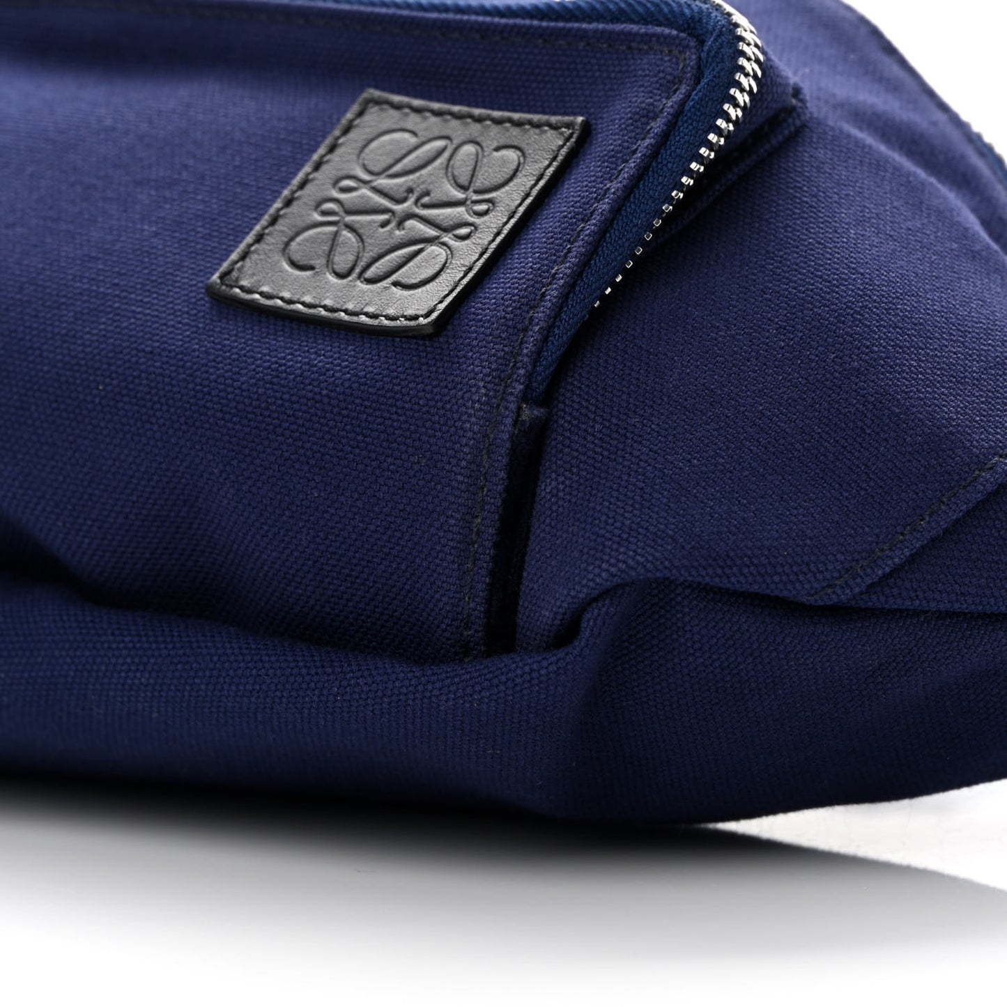 Canvas Front Pocket Logo Patch Bumbag Navy Blue