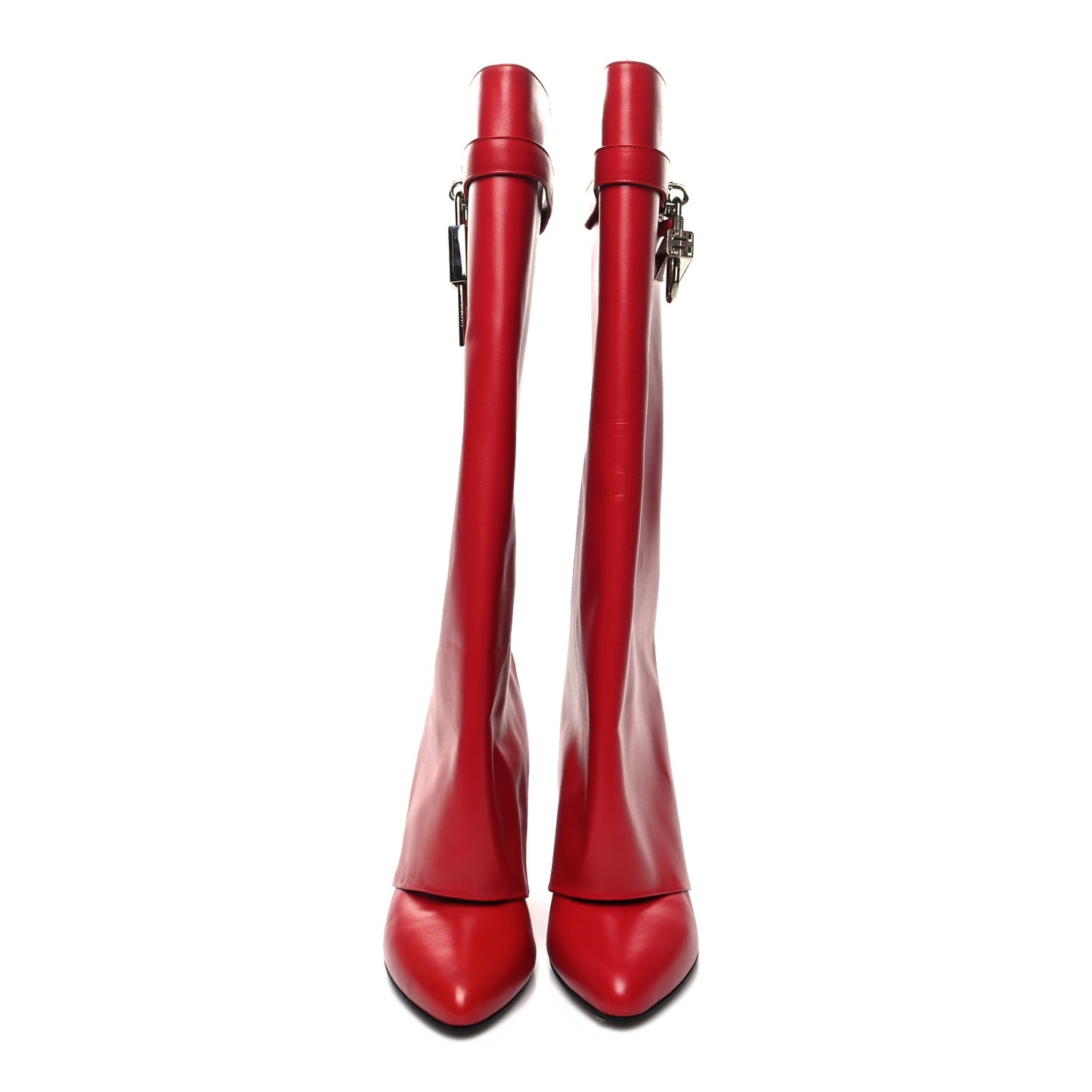 Calfskin Shark Lock Pant Boots 38.5 Red