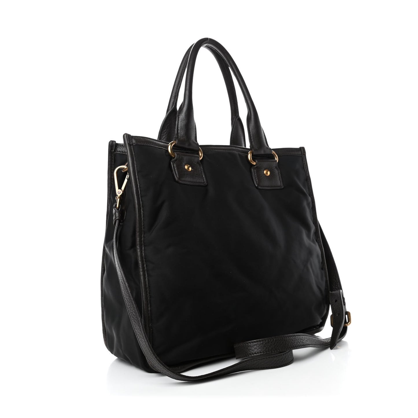 Tessuto Nylon Jacquard Logo Tote Black
