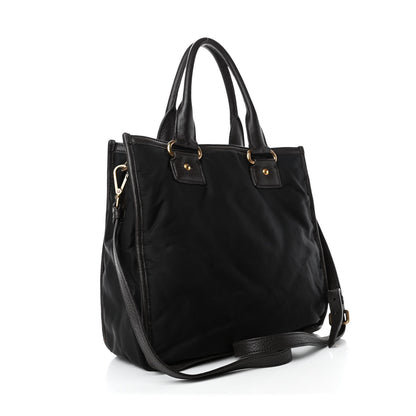 Prada Tessuto Nylon Jacquard Logo Tote Black 2 of 4