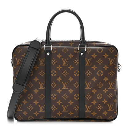 Louis Vuitton Monogram Macassar Porte-Documents Voyage PM 1 of 9