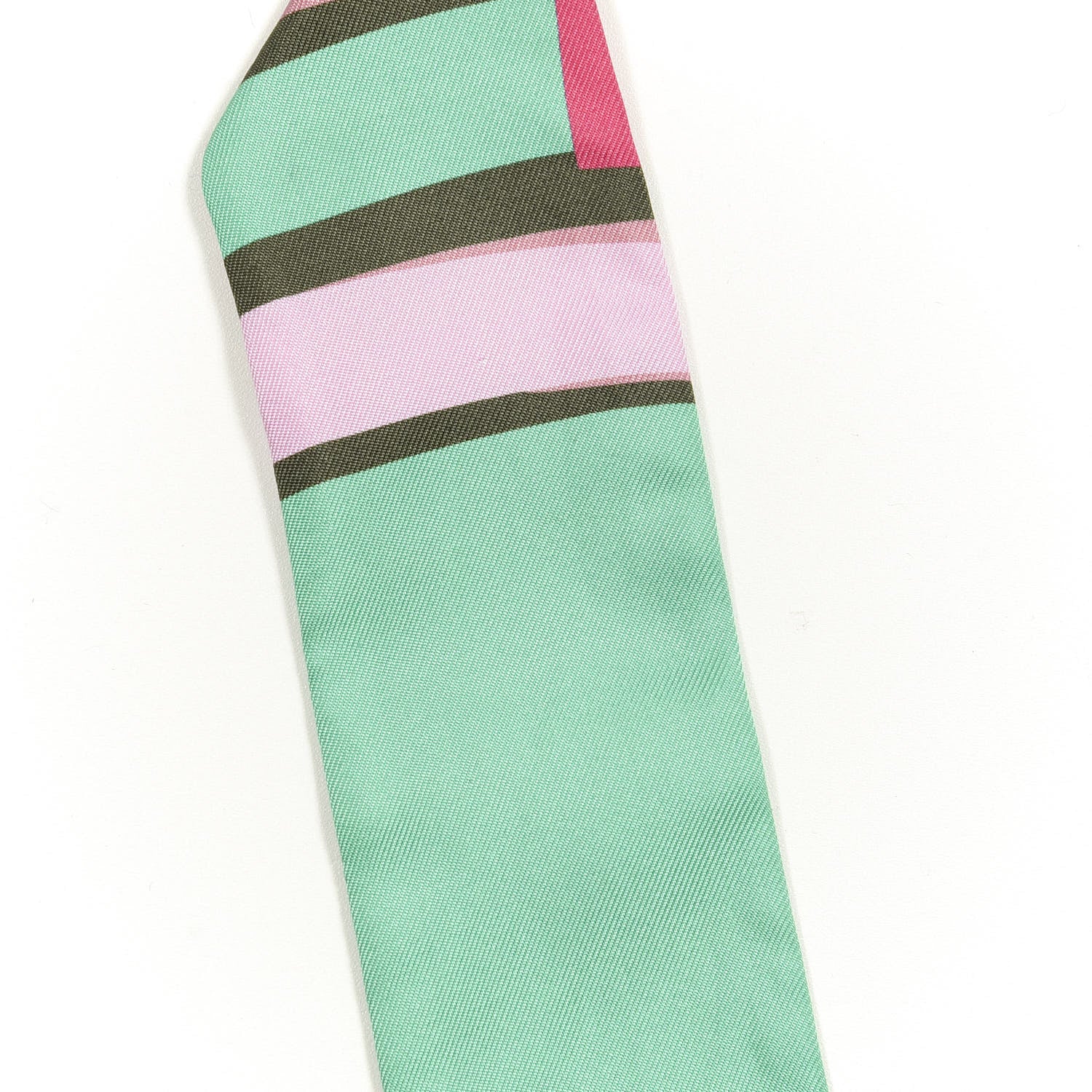 Hermes Silk Sea Surf and Fun Twilly Vert Sapin Fuchsia Menthol 3 of 3