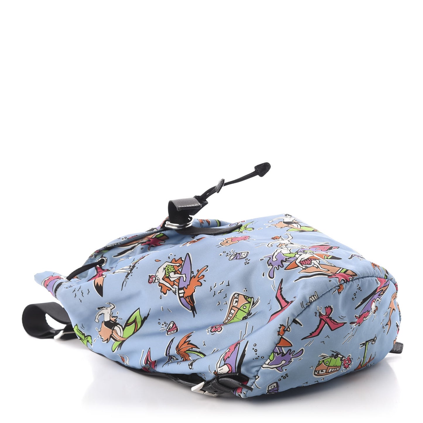 Tessuto Nylon Surfer Print Cinch Backpack Blue