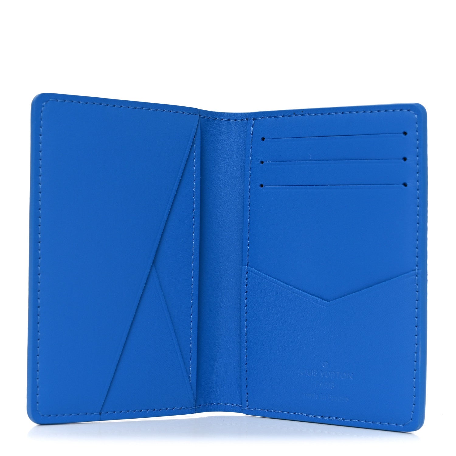 Louis Vuitton Grained Calfskin Aerogram Pocket Organizer Bright Blue 5 of 7