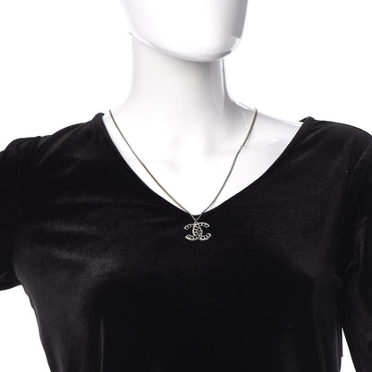 Chanel Ruthenium Baguette Crystal CC Necklace Black 2 of 4