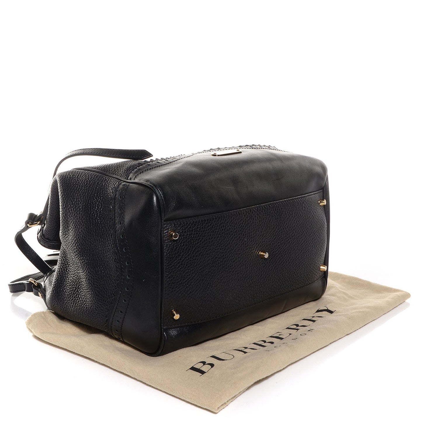 Pebbled Leather Large Canterbury Tote Black