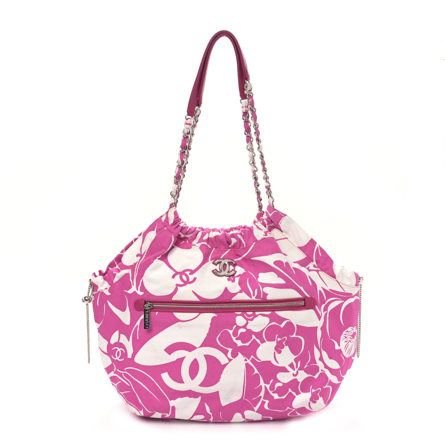 Chanel Canvas CC Coco Beach Shopping Tote Pink Ivory 1 of 9