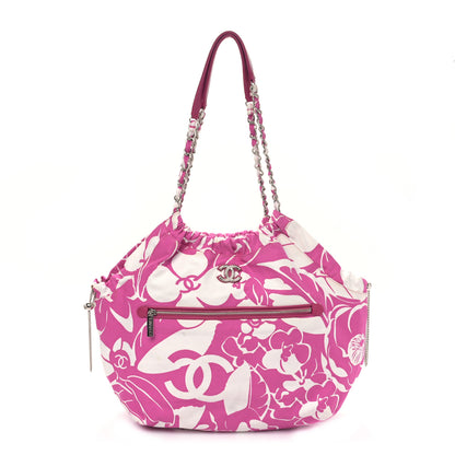 Chanel Canvas CC Coco Beach Shopping Tote Pink Ivory 1 of 9