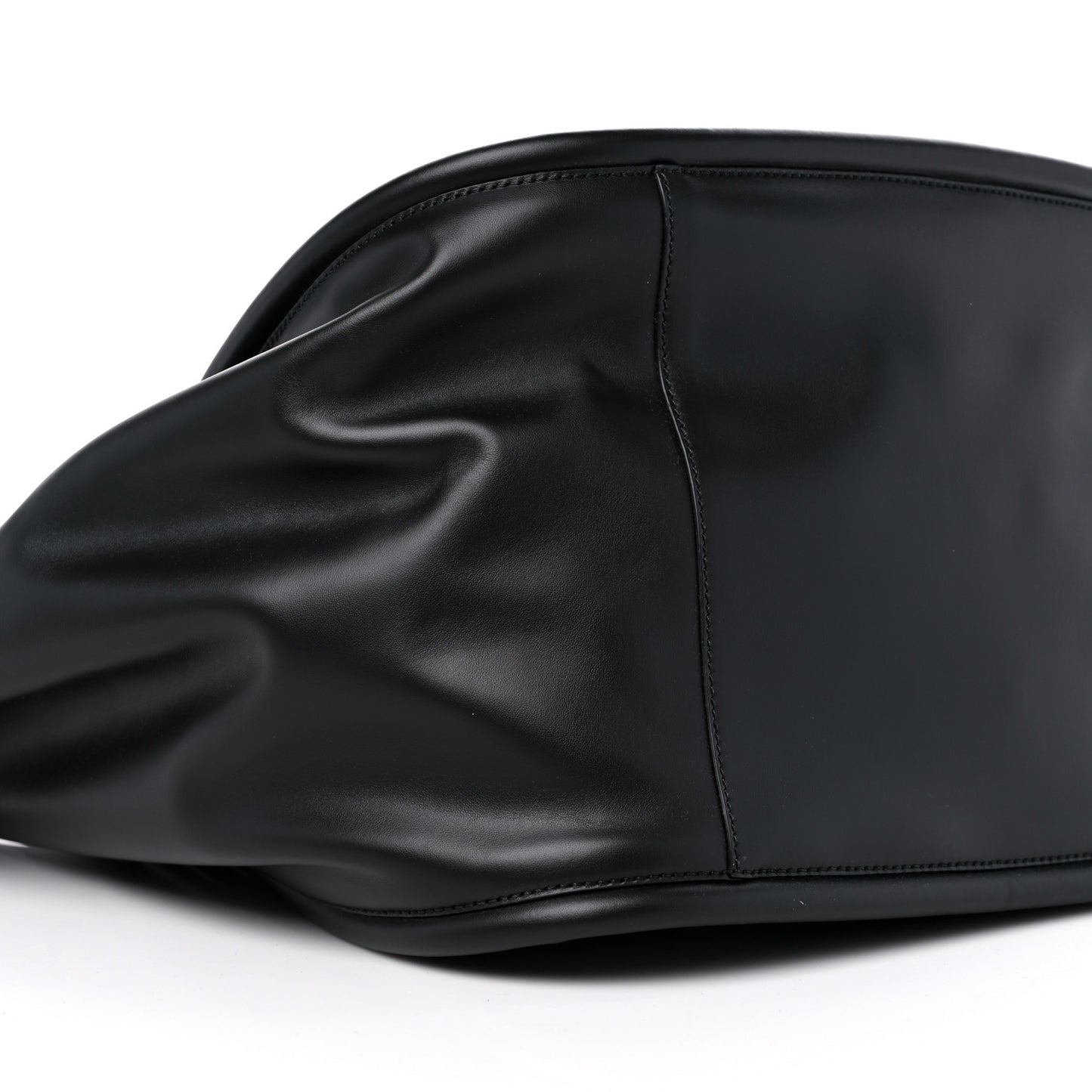 Calfskin XL Ruched Tote Black