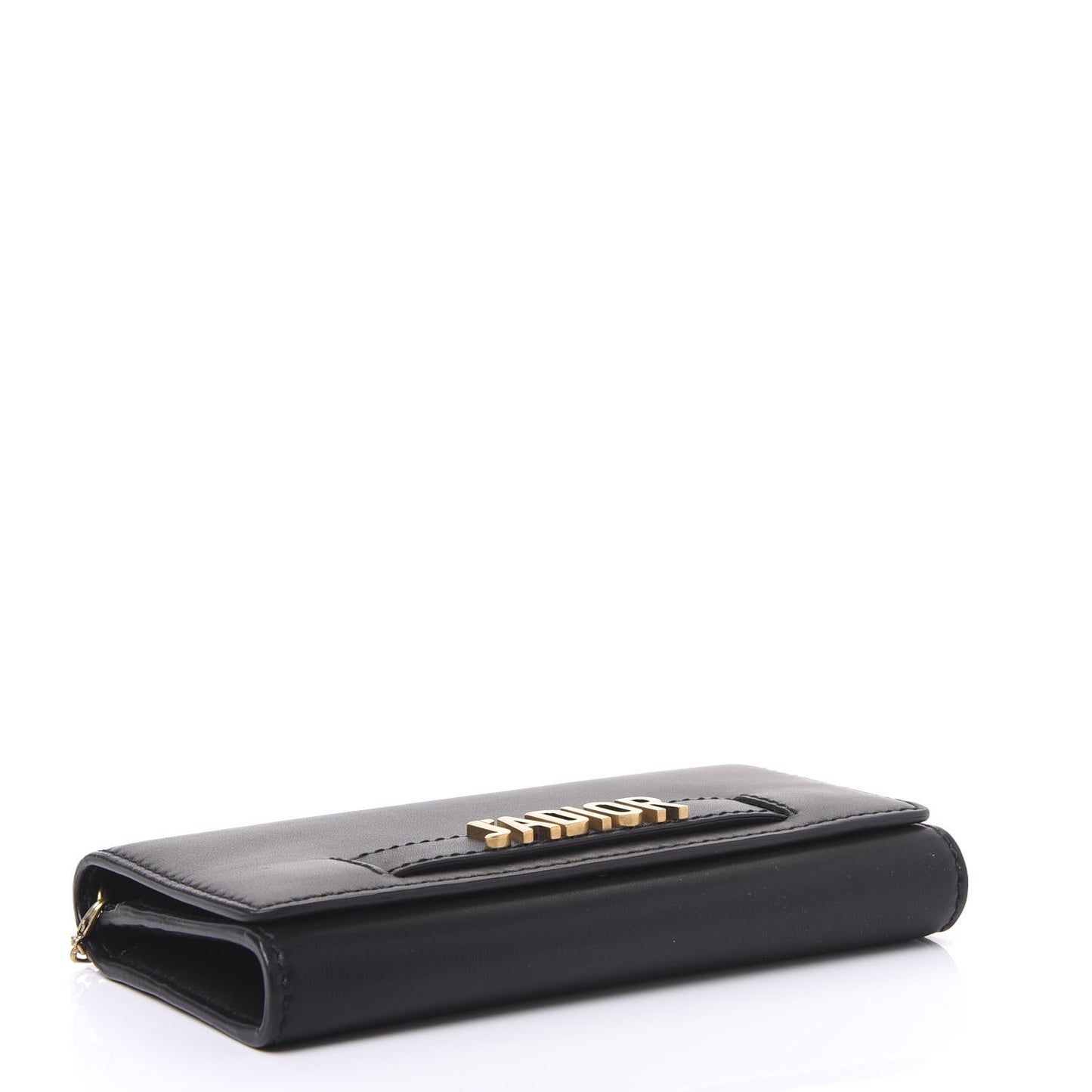 Smooth Calfskin J'adior Croisiere Chain Wallet Black