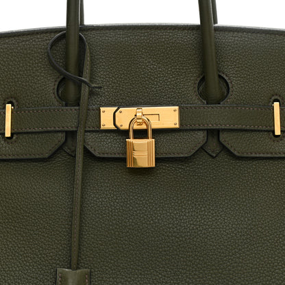 Hermes Taurillon Clemence Birkin 35 Vert Veronese 7 of 17