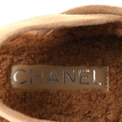 Chanel Suede Calfskin CC Slingback Loafers 35 Dark Beige 9 of 10