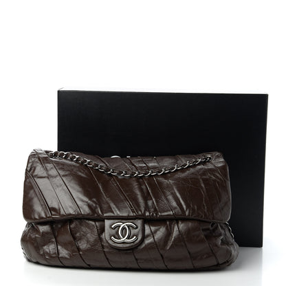 Chanel Glazed Calfskin Twisted Maxi Flap Dark Brown 11 of 11