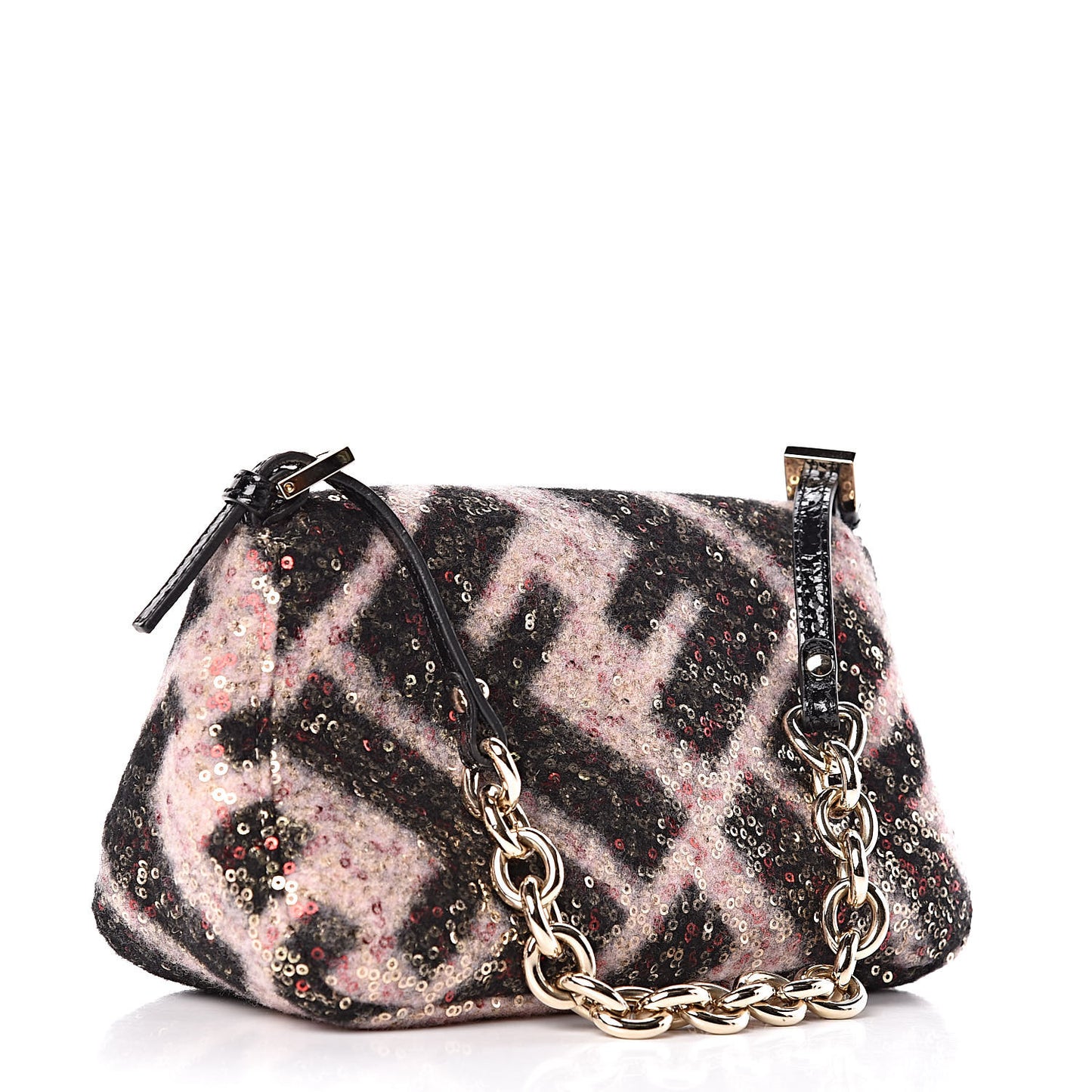 Wool Sequin Macro FF Diagonal Mini Mama Baguette