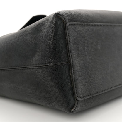 Burberry Grainy Calfskin Haymarket Check Medium Reversible Tote Black 13 of 23
