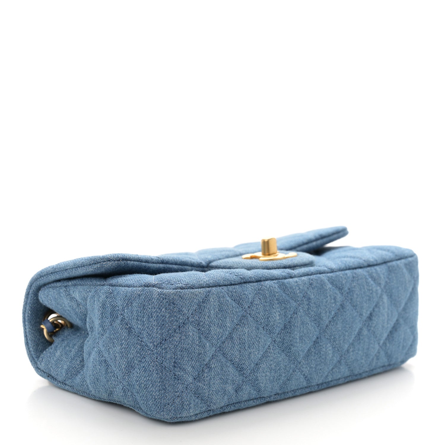 Chanel Denim Quilted Mini Pearl Crush Rectangular Flap Blue 4 of 11