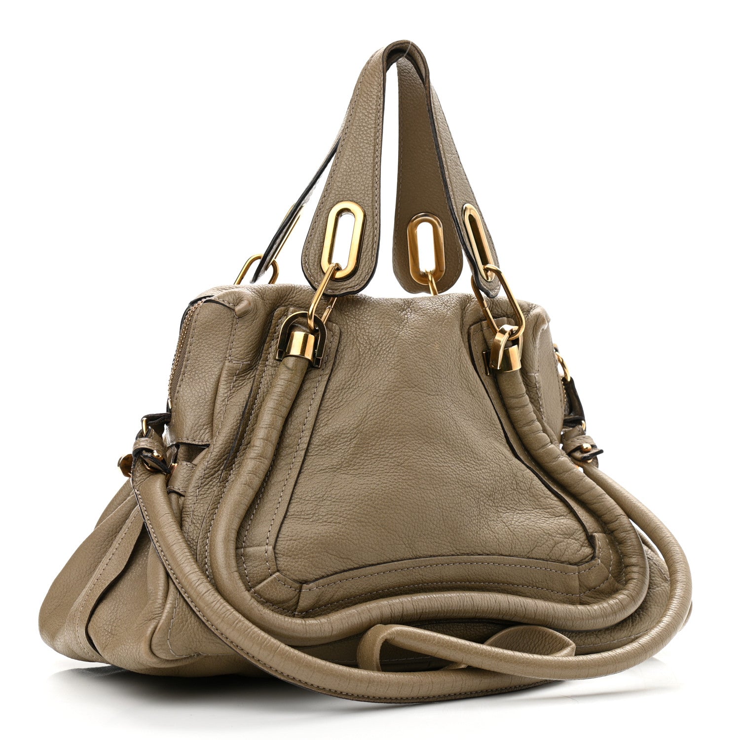Chloe Calfskin Medium Paraty Barbour Khaki 2 of 20