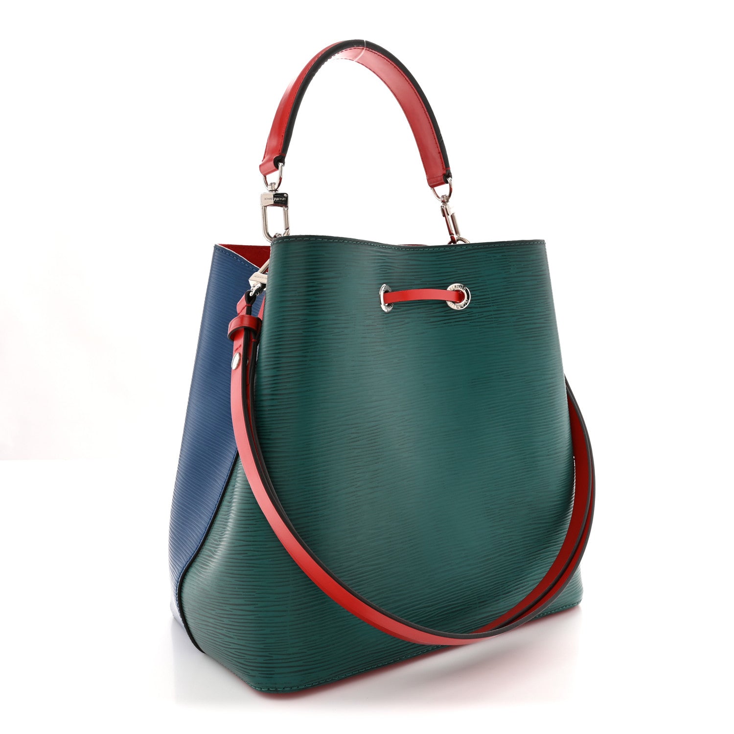 Louis Vuitton Epi Neonoe Indigo Emerald Green Coquelicot 3 of 11