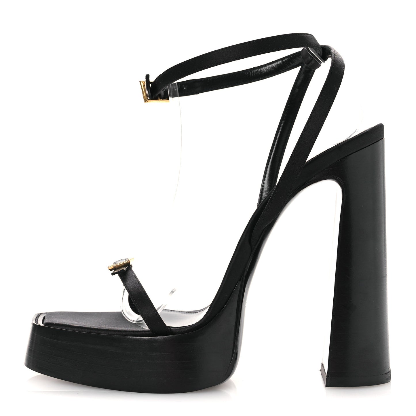 Calfskin Platz 105 Platform Sandals 38 Black