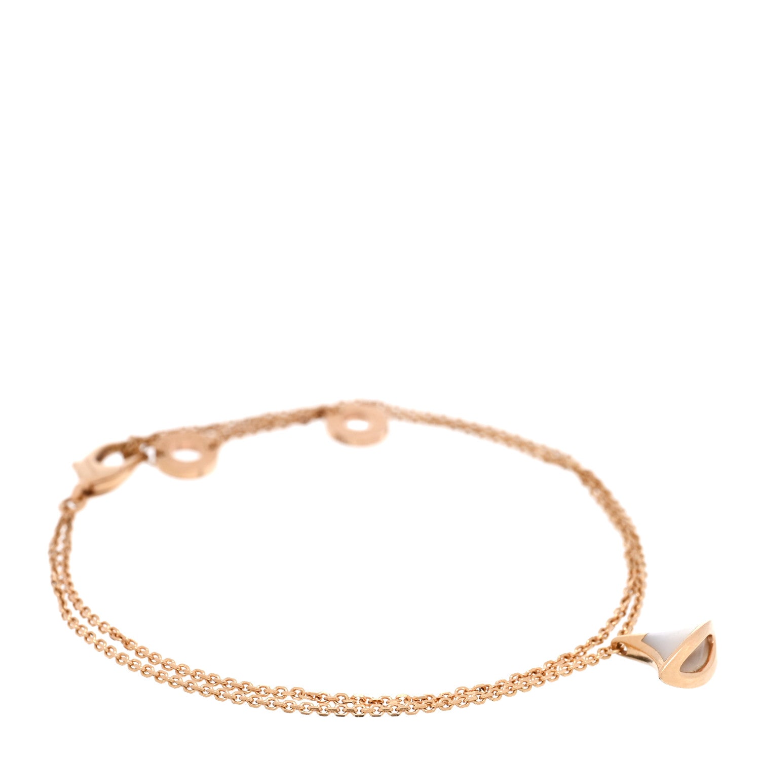 Bulgari 18K Rose Gold Mother of Pearl Divas' Dream Bracelet ML 1 of 3
