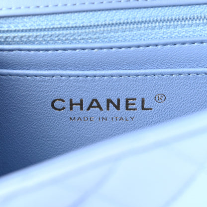 Chanel Lambskin Quilted Mini Rectangular Flap Light Blue 6 of 10