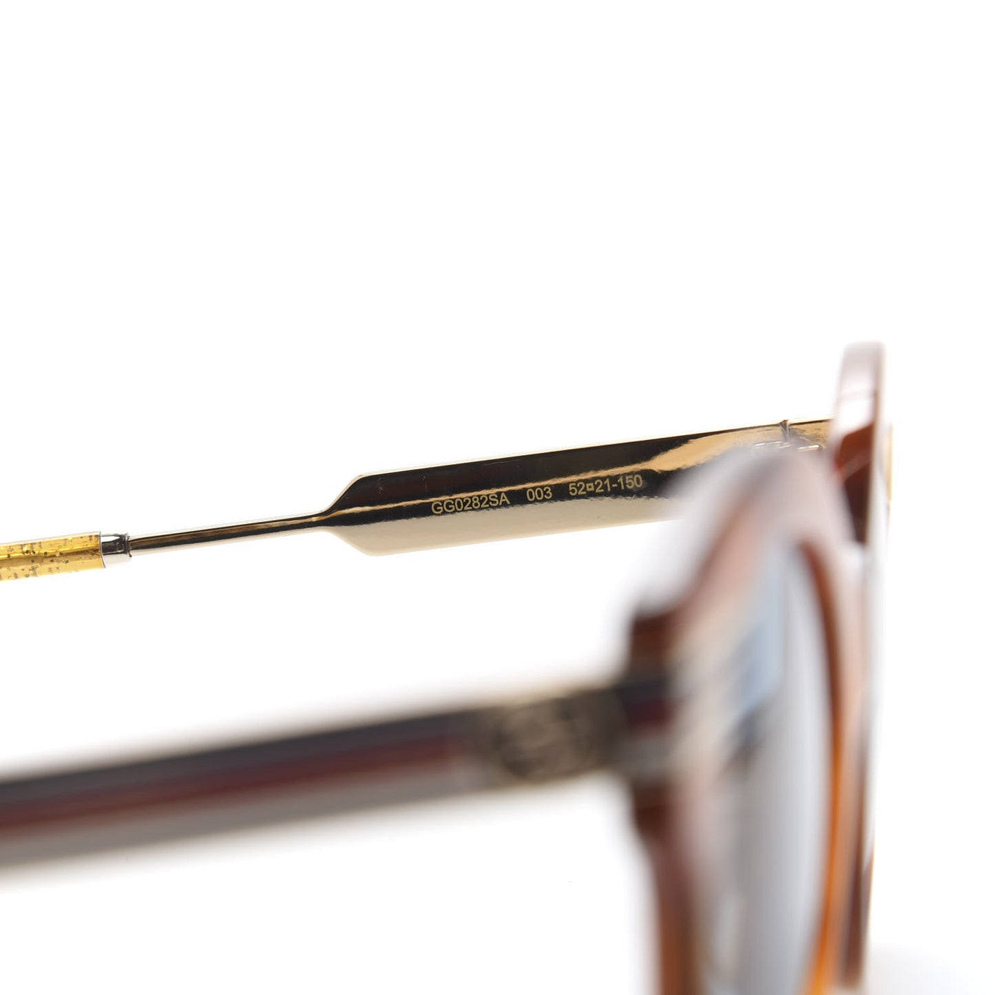 Acetate Round Frame Web Sunglasses GG0282SA Tortoise