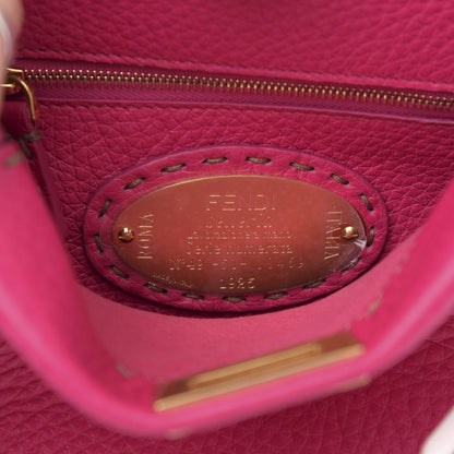 Fendi Cuoio Romano Selleria Mini Peekaboo Iconic Satchel Fuxia 6 of 10