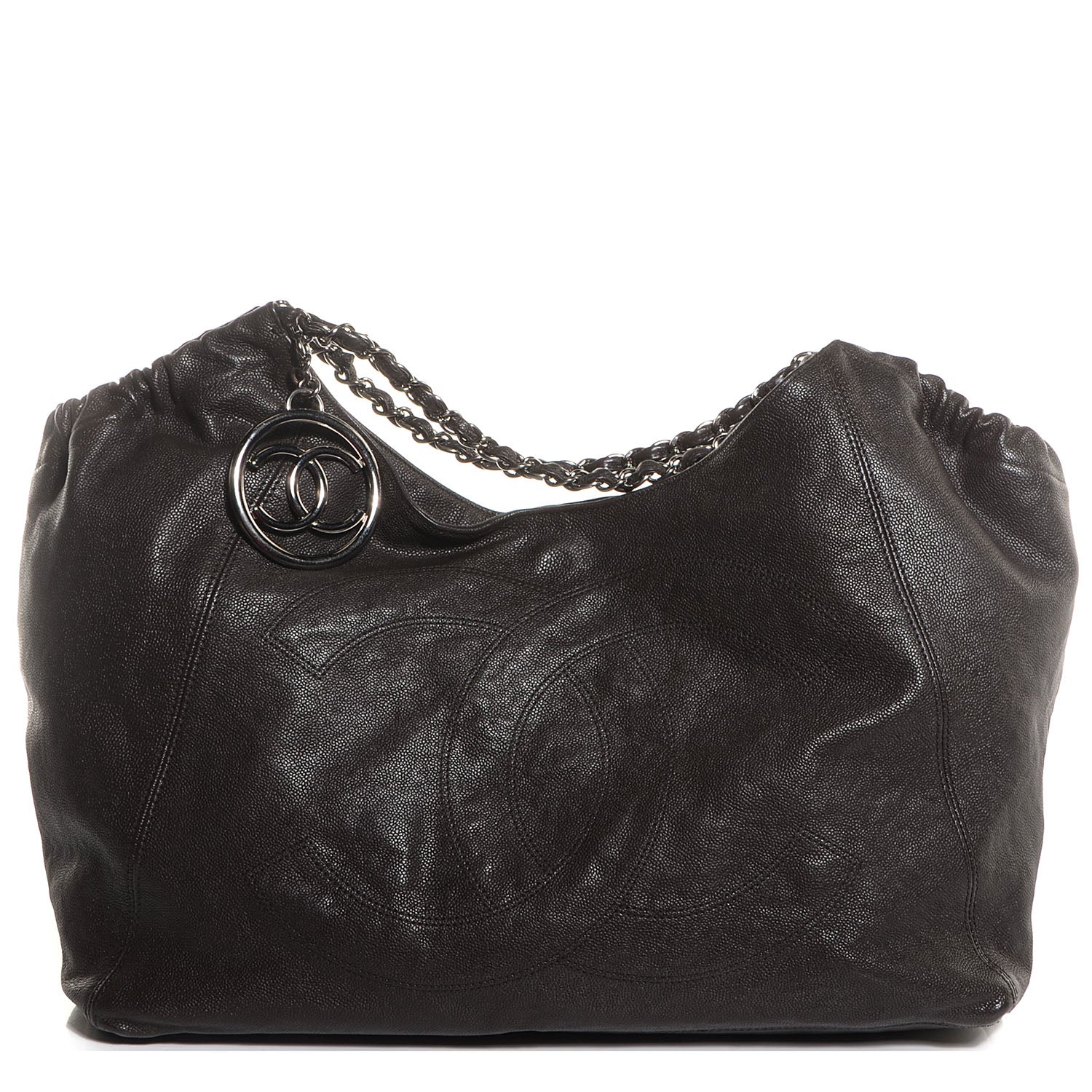 Chanel Distressed Caviar Large Coco Cabas Dark Grey 1 of 8