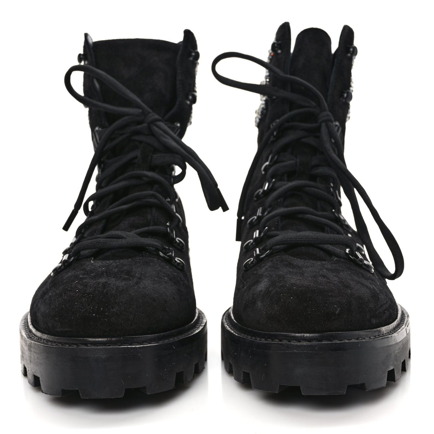 Suede Swarovski Crystal Womens Eshe Flat Boots 41 Black