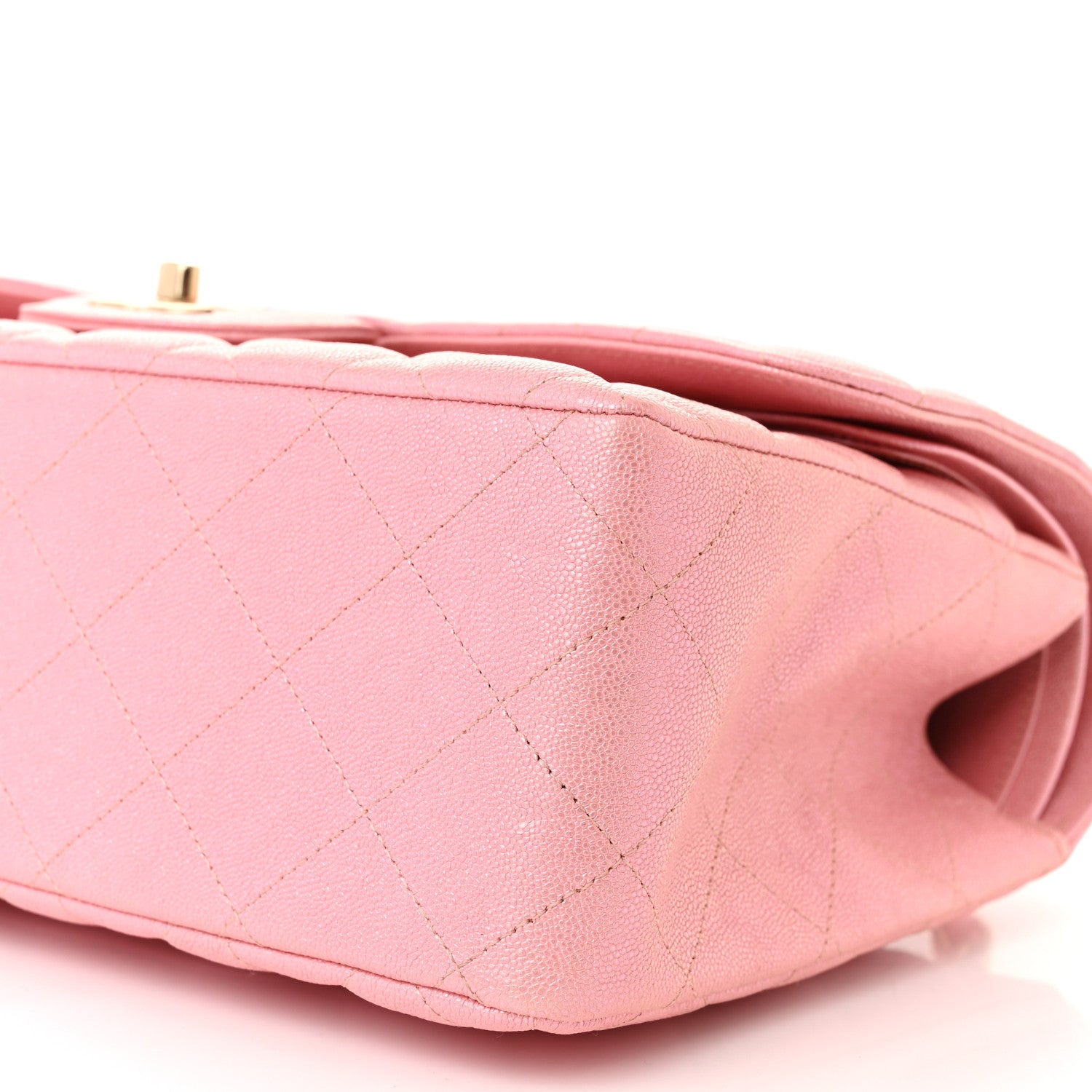 Chanel Iridescent Caviar Quilted Jumbo Double Flap Rose Pink 10 of 11