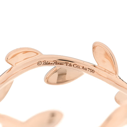 Tiffany 18K Rose Gold Narrow Paloma Picasso Olive Leaf Band Ring 54 7 4 of 5