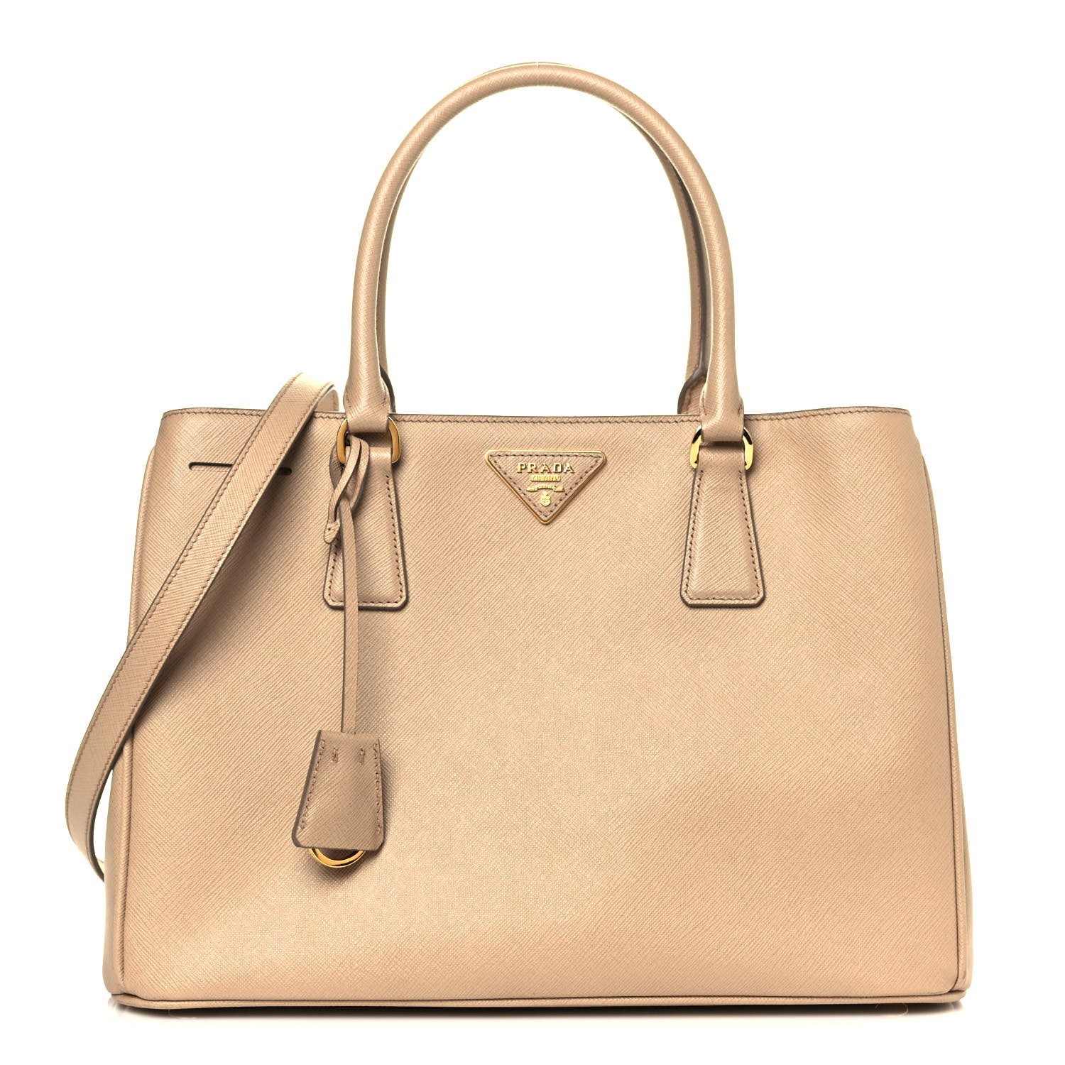 Prada Saffiano Lux Small Tote Sabbia 1 of 10