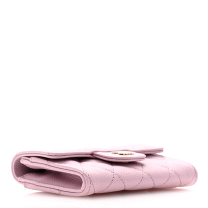 Chanel Caviar Quilted Flap Card Holder Wallet Light Pink 4 of 9