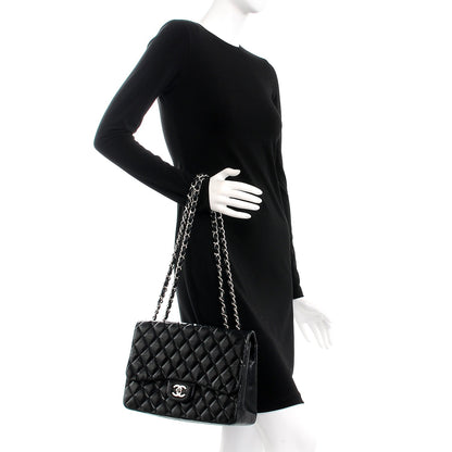 Chanel Lambskin Quilted Jumbo Single Flap Black 3 of 12