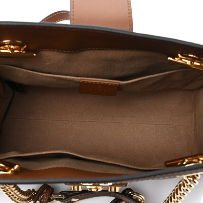 Gucci GG Supreme Monogram Calfskin Small Padlock Tote Beige Ebony Tuscany 5 of 8