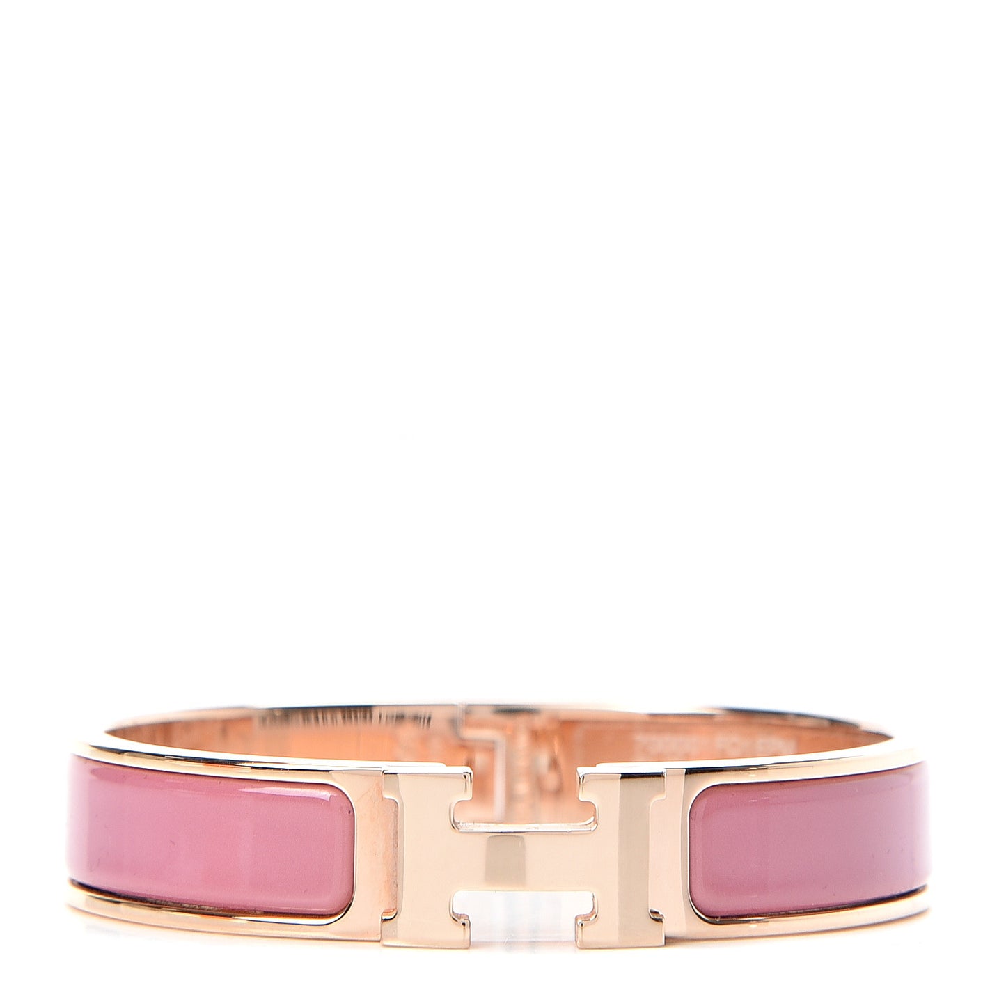 Enamel Narrow Clic Clac H Bracelet PM Rose Velours
