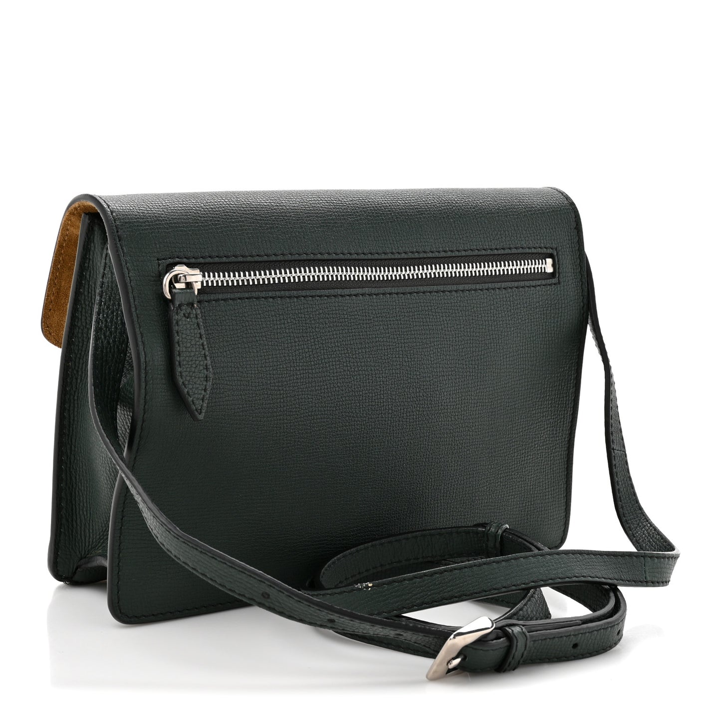 Derby Calfskin House Check Small Macken Crossbody Bag Dark Bottle Green