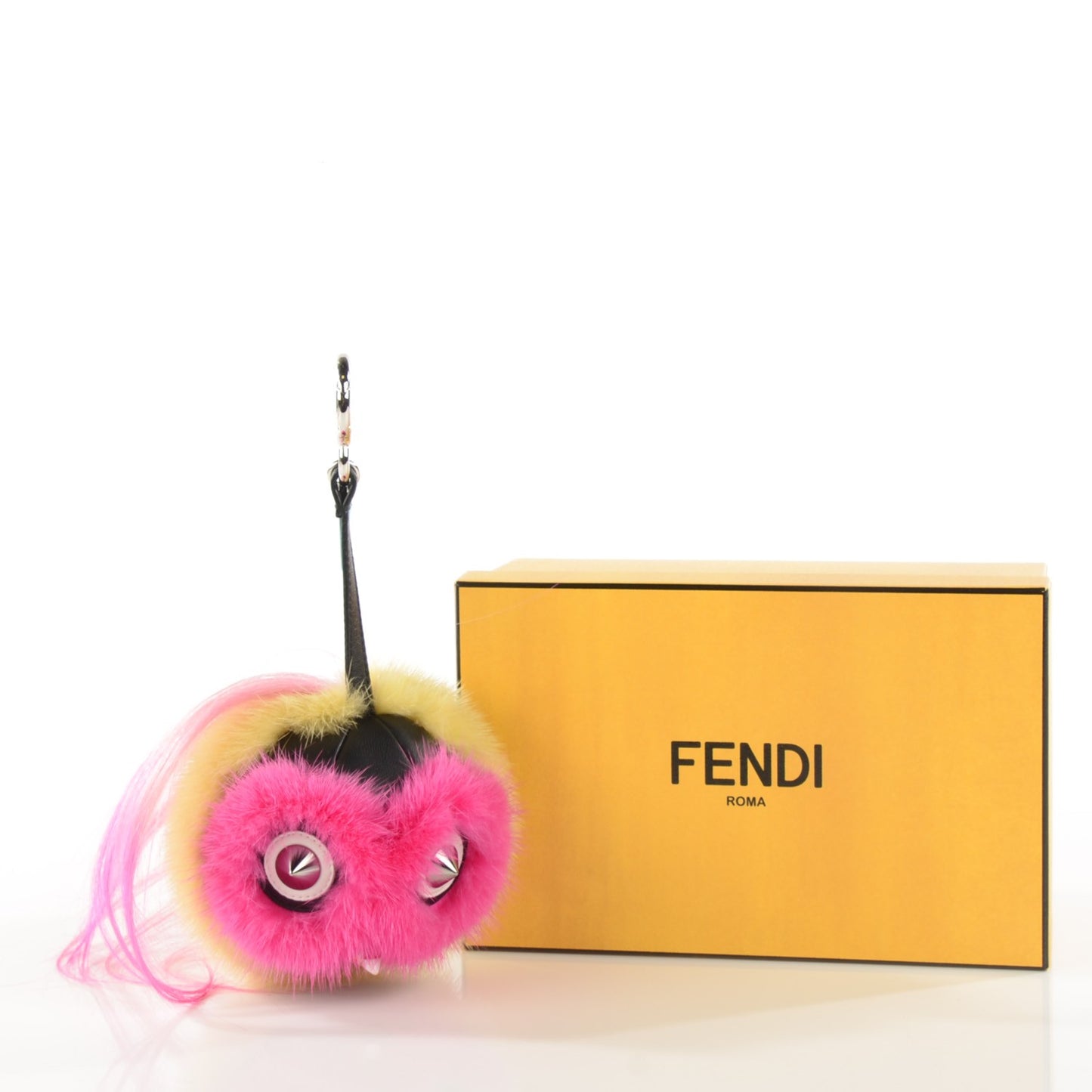 Mink Goat Fur Nappa QuTweet Coolibri Bag Bug Charm Verde Acido Fuxia Multicolor Black