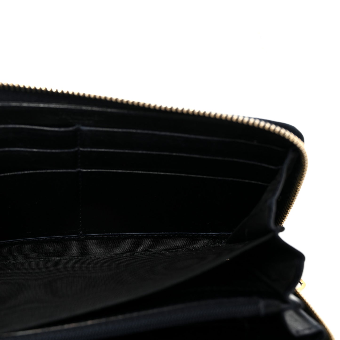 Textured Patent Monogram Belle De Jour Zip Around Wallet Black