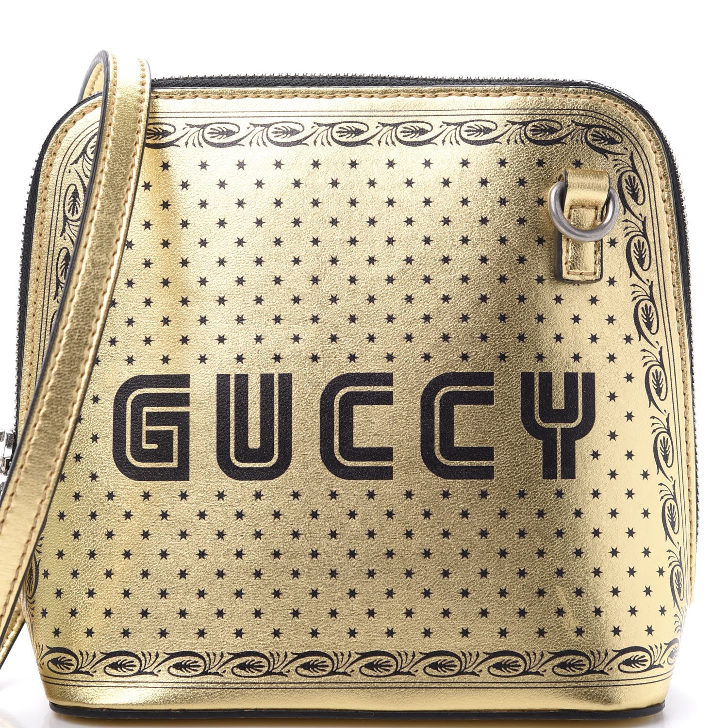Gucci X SEGA Calfskin GUCCY Stars Mini Dome Shoulder Bag Gold 11 of 11