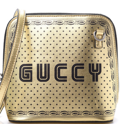 Gucci X SEGA Calfskin GUCCY Stars Mini Dome Shoulder Bag Gold 11 of 11