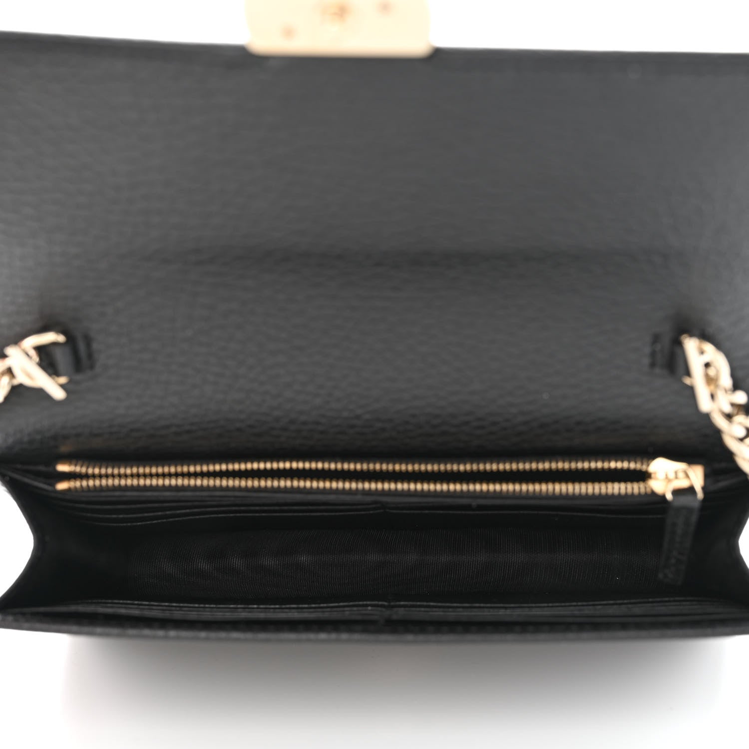 Gucci Dollar Calfskin Interlocking G Chain Wallet Black 5 of 8
