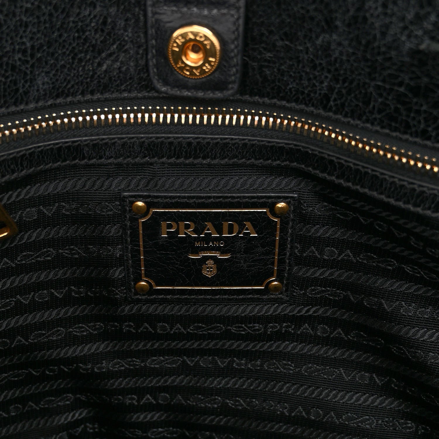 Prada Vitello Shine Top Handle Bag Black 6 of 9